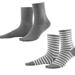 LIVING CRAFTS Alexis – Socken, 2Er-Pack Steingrau Melange/Weis Sale
