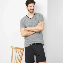 LIVING CRAFTS Carl - Pyjamas Steingrau/Anthra Melange Flash Sale