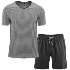 LIVING CRAFTS Carl - Pyjamas Steingrau/Anthra Melange Flash Sale