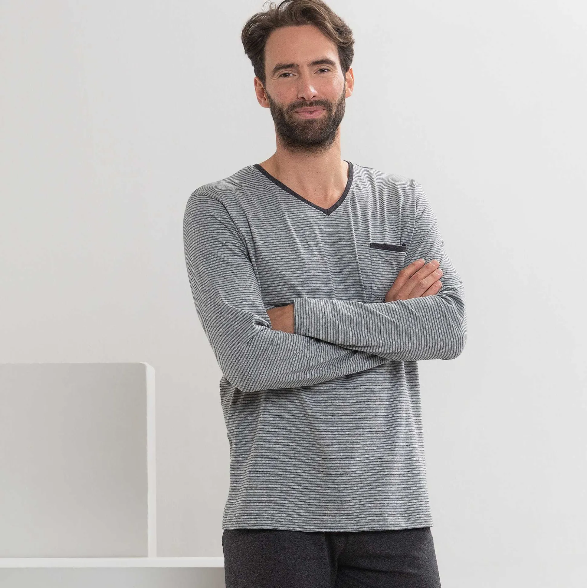 LIVING CRAFTS Colin – Pyjamas Steingrau/Anthra Melange Store