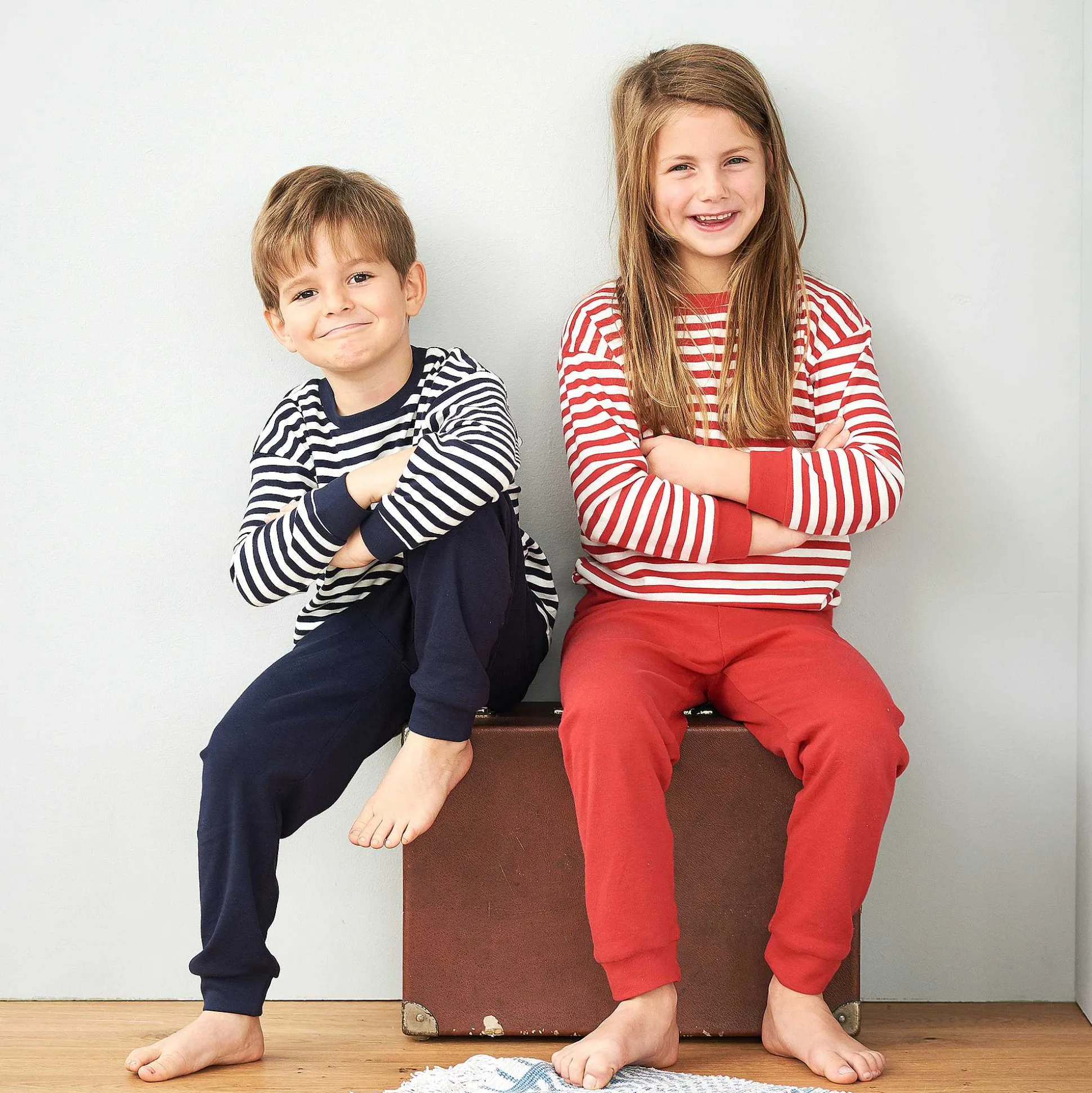 LIVING CRAFTS Elefant - Pyjama Marine/Weis Outlet