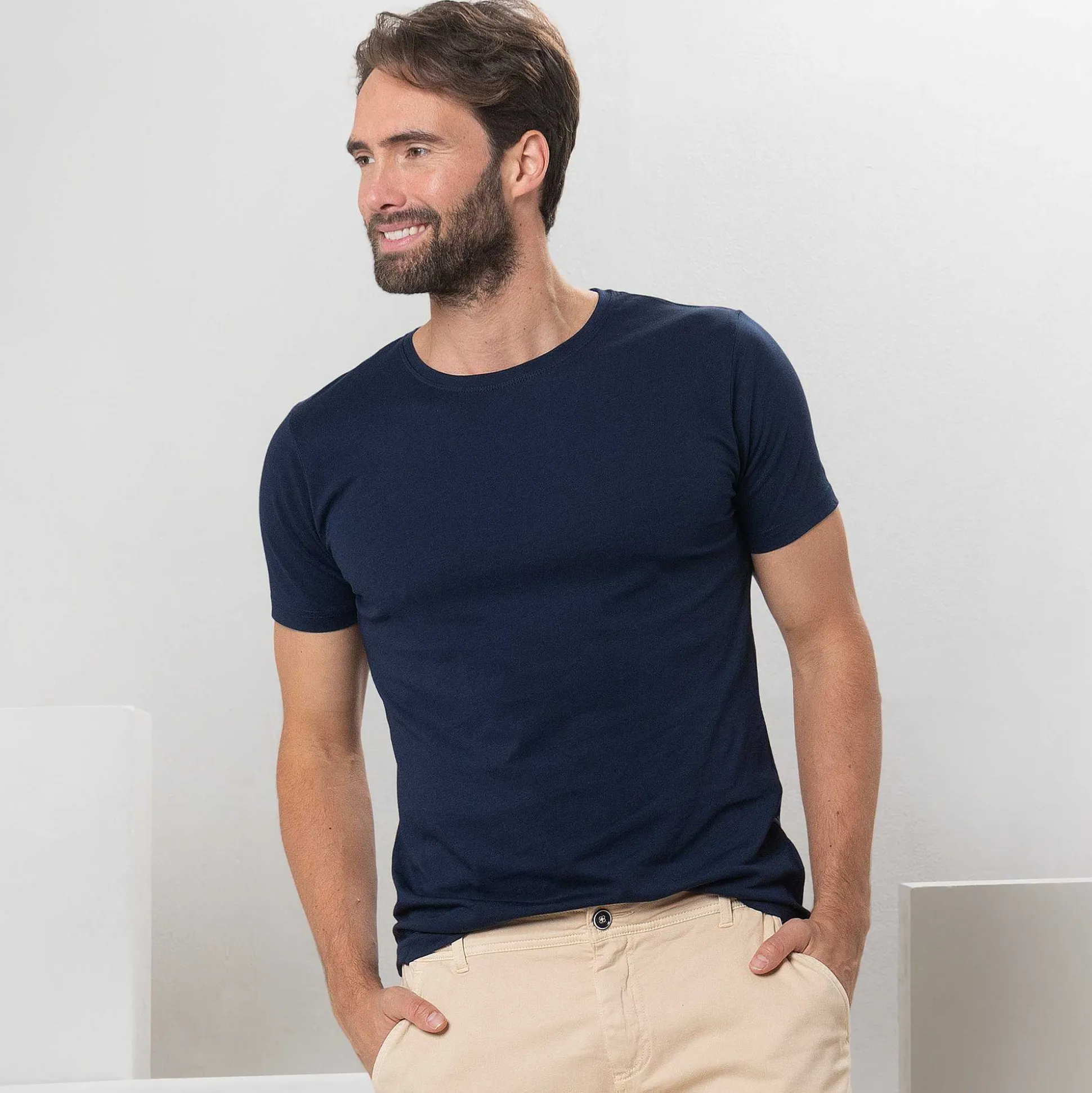LIVING CRAFTS Fabian - T-Shirt, 2Er-Pack Marine Hot