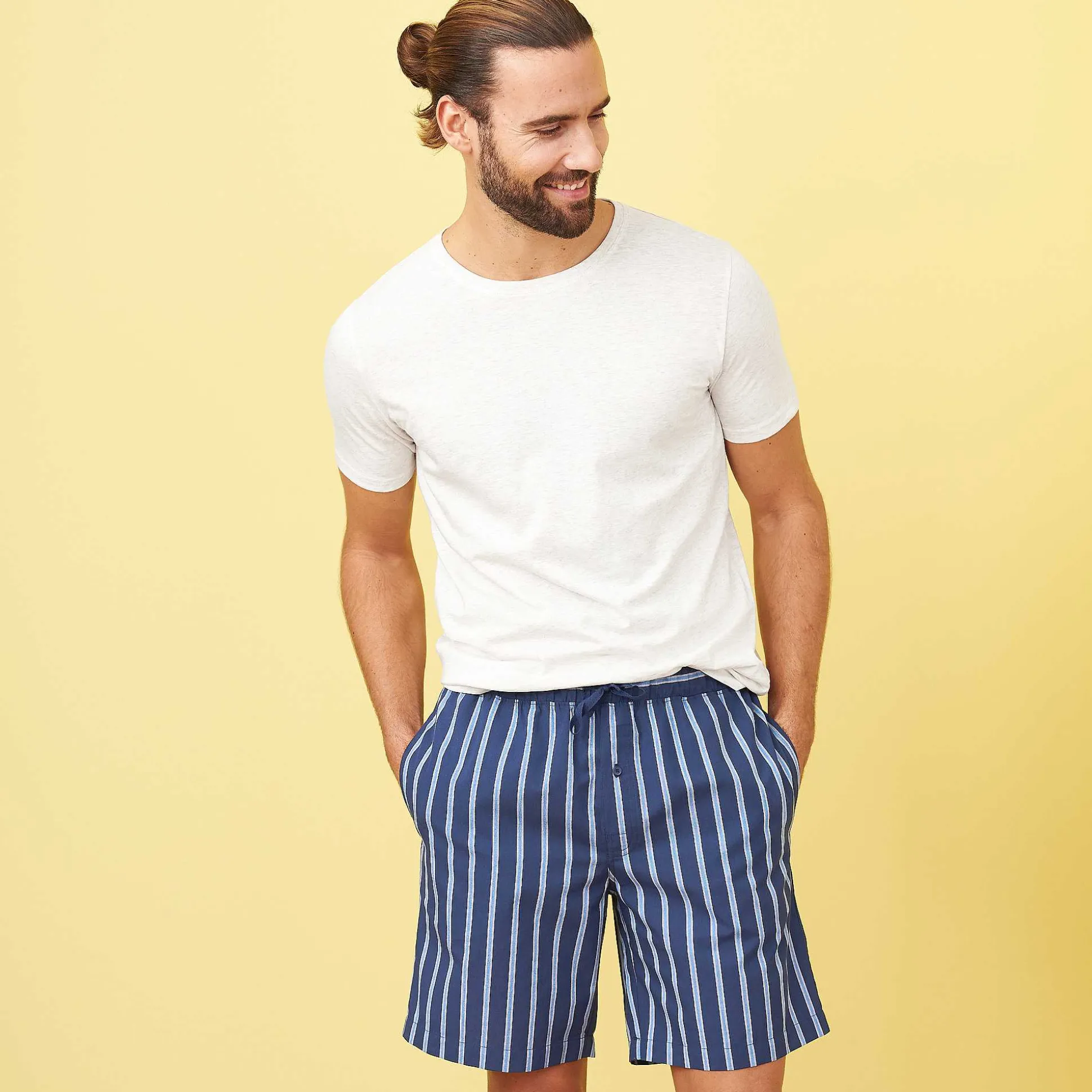 LIVING CRAFTS Kristian – Schlafshorts Marine/Azur Outlet