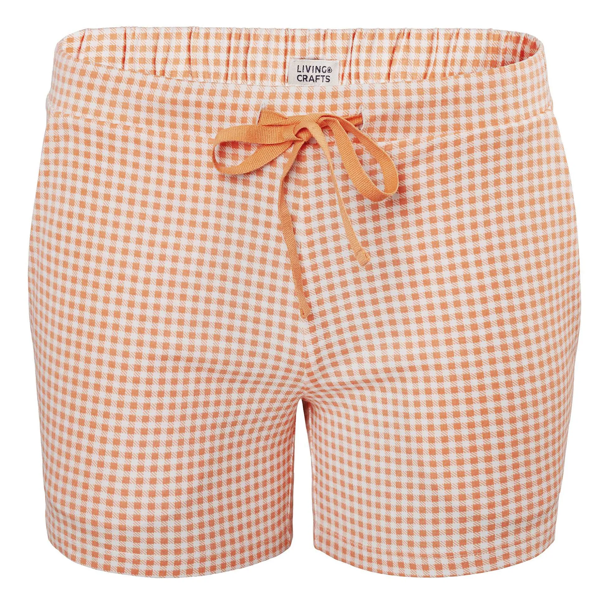 LIVING CRAFTS Kylie – Schlafshorts Vichy-Aprikose Sale