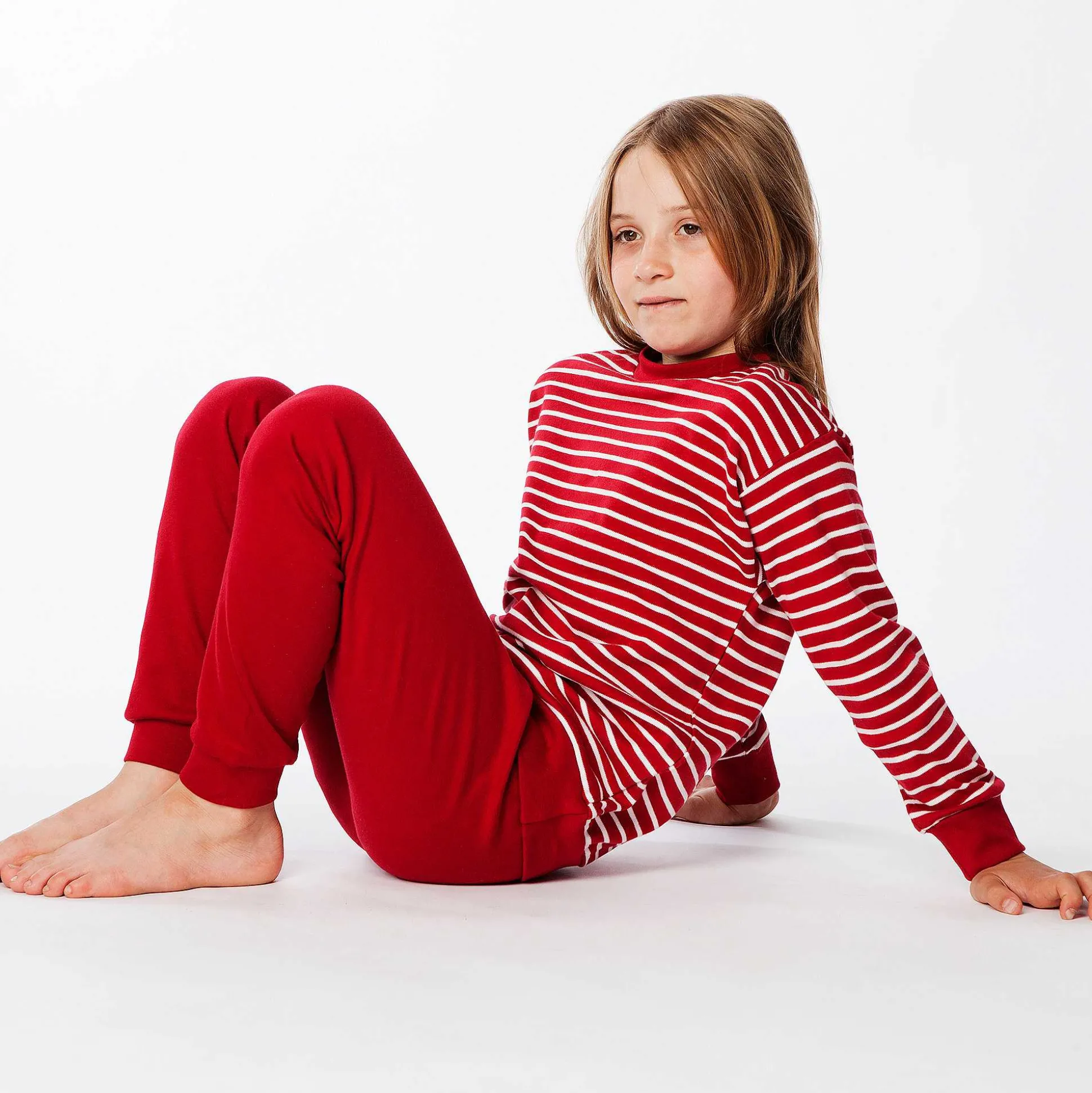 LIVING CRAFTS Lebendes Handwerk | Pyjama Weis/Rot Gestreift Outlet