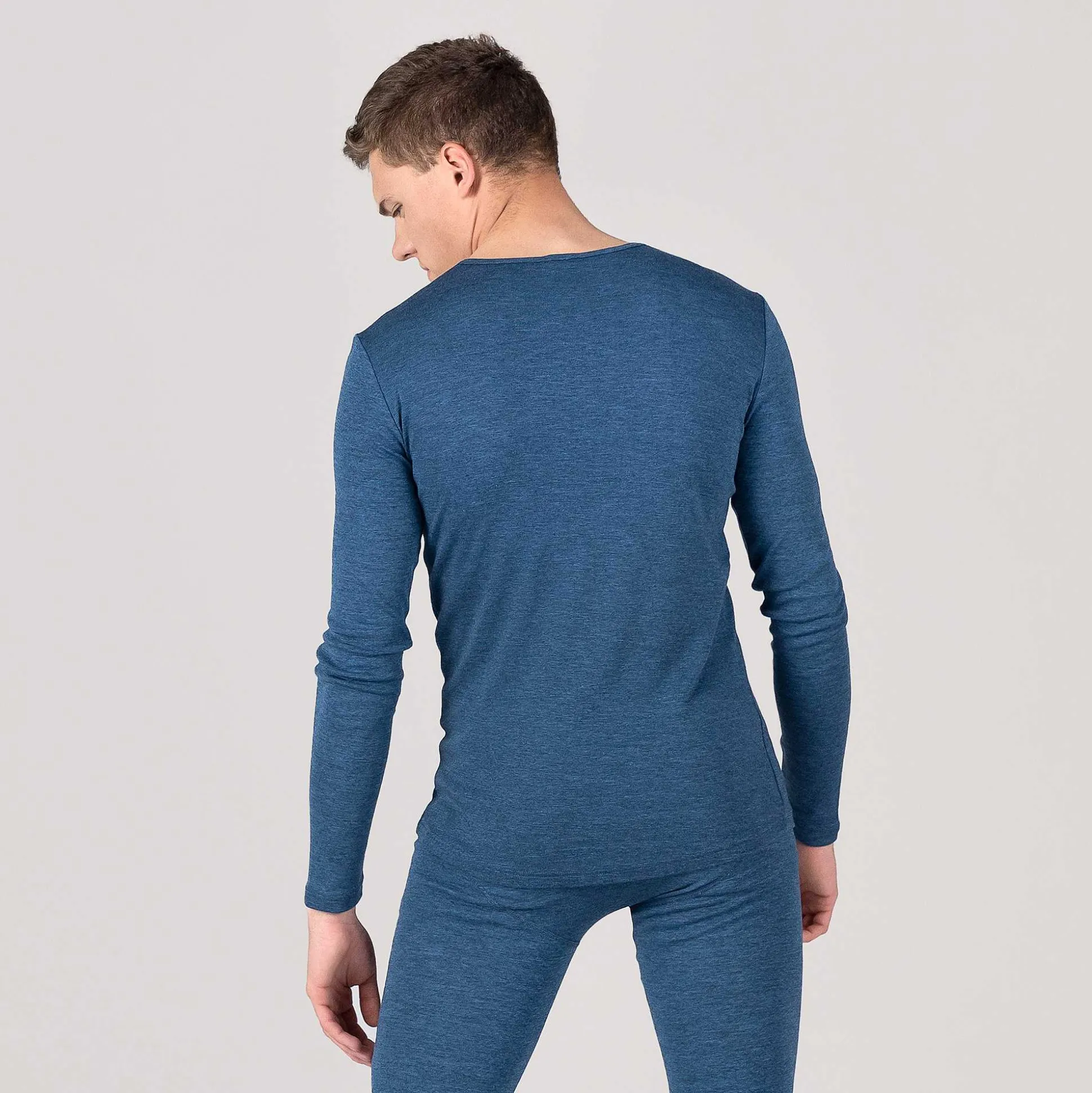 LIVING CRAFTS Liam - Langarmshirt Mittelblau Fashion
