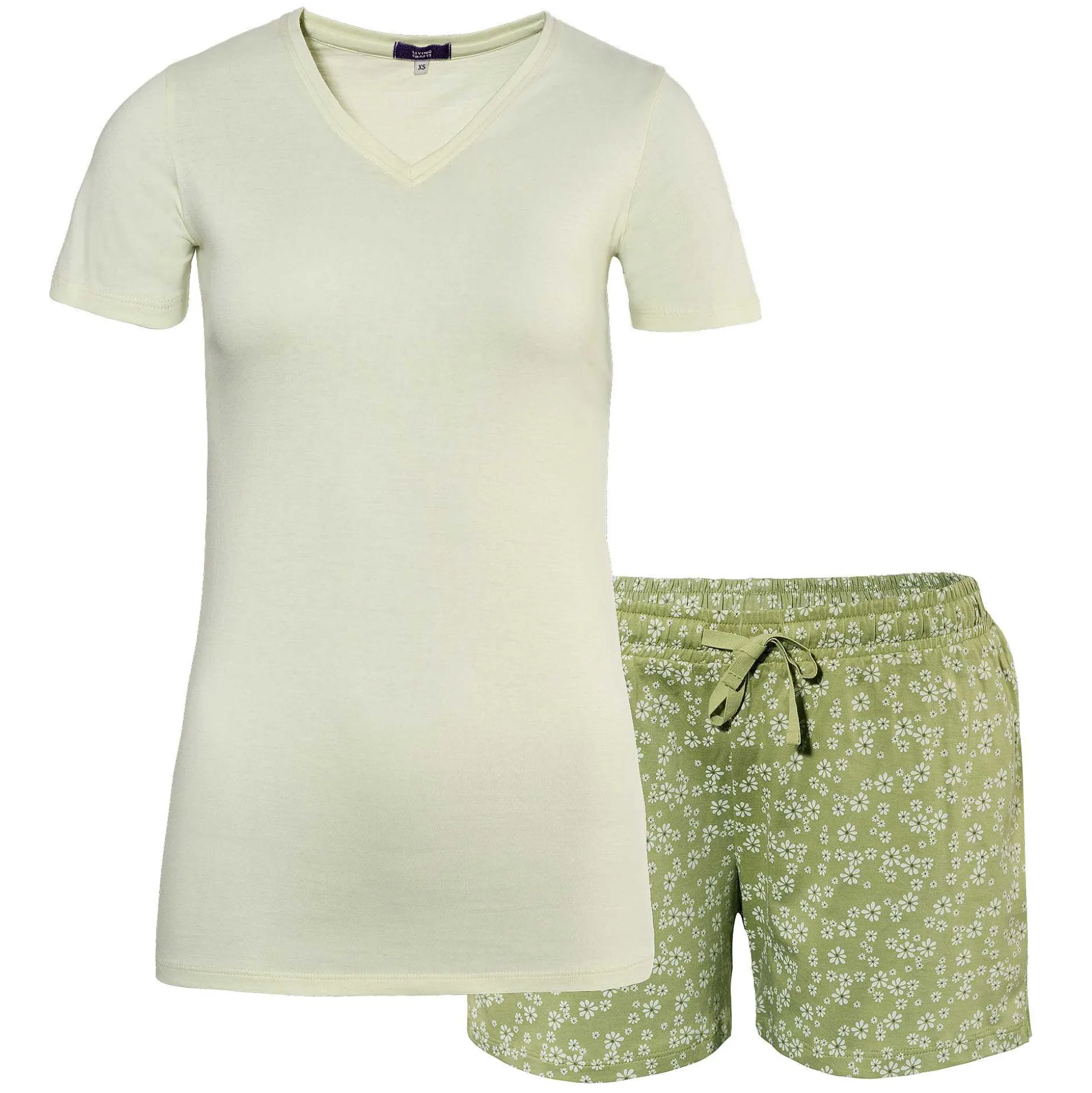 LIVING CRAFTS Miriam - Shorty Pyjamas, Set Pistazie Hot