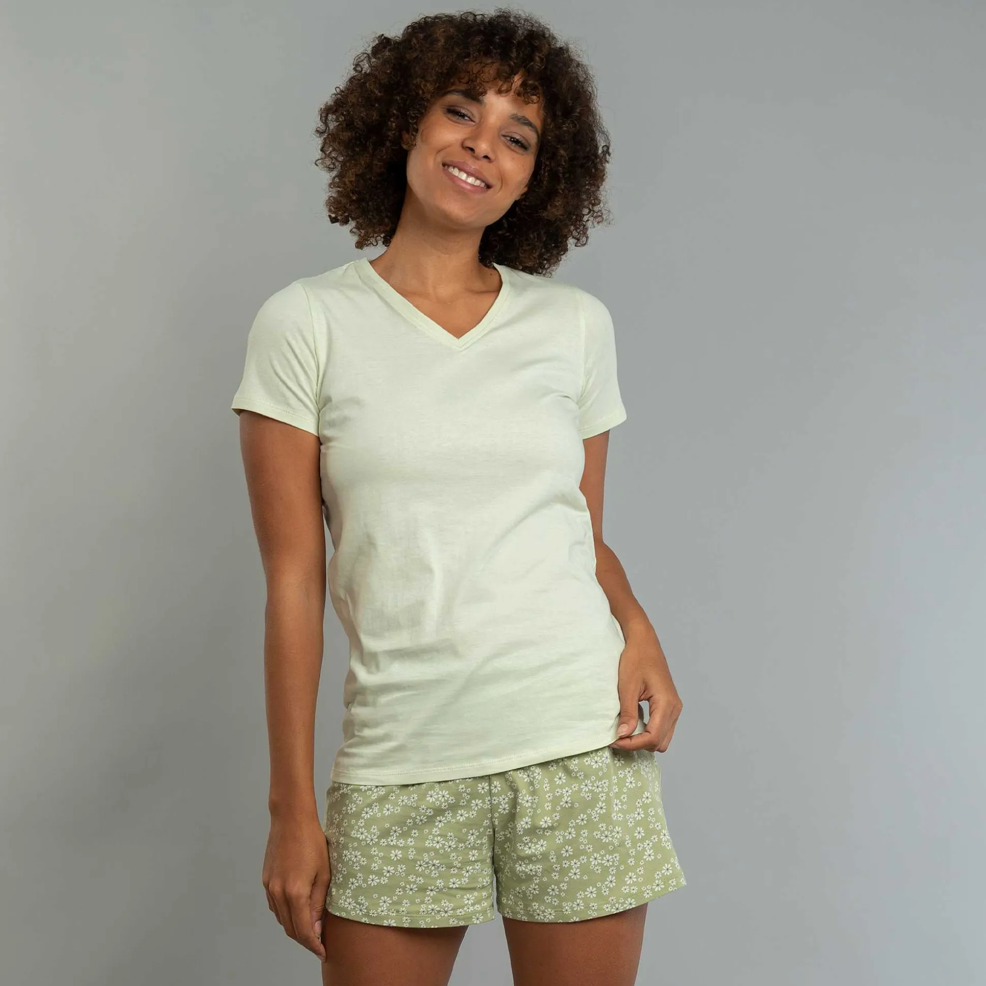 LIVING CRAFTS Miriam - Shorty Pyjamas, Set Pistazie Hot