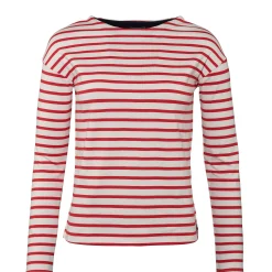 LIVING CRAFTS Muriel - Langarmshirt Echtes Rot/Natur Flash Sale