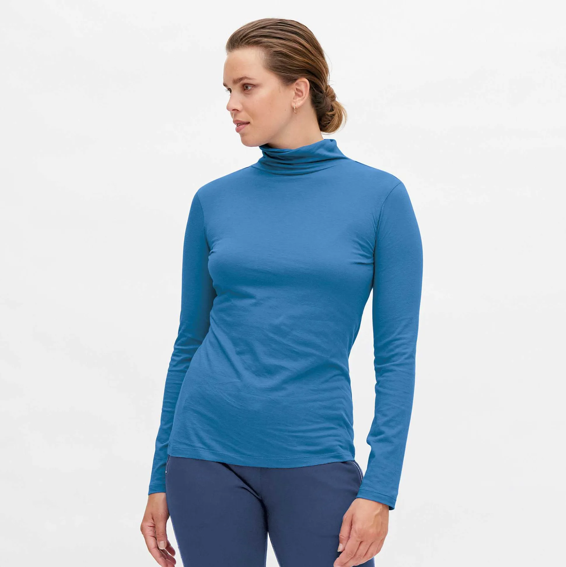 LIVING CRAFTS Nia - Rollkragenshirt Retro-Blau New