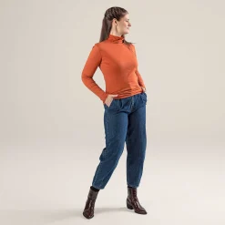 LIVING CRAFTS Nia - Rollkragenshirt Rost Outlet
