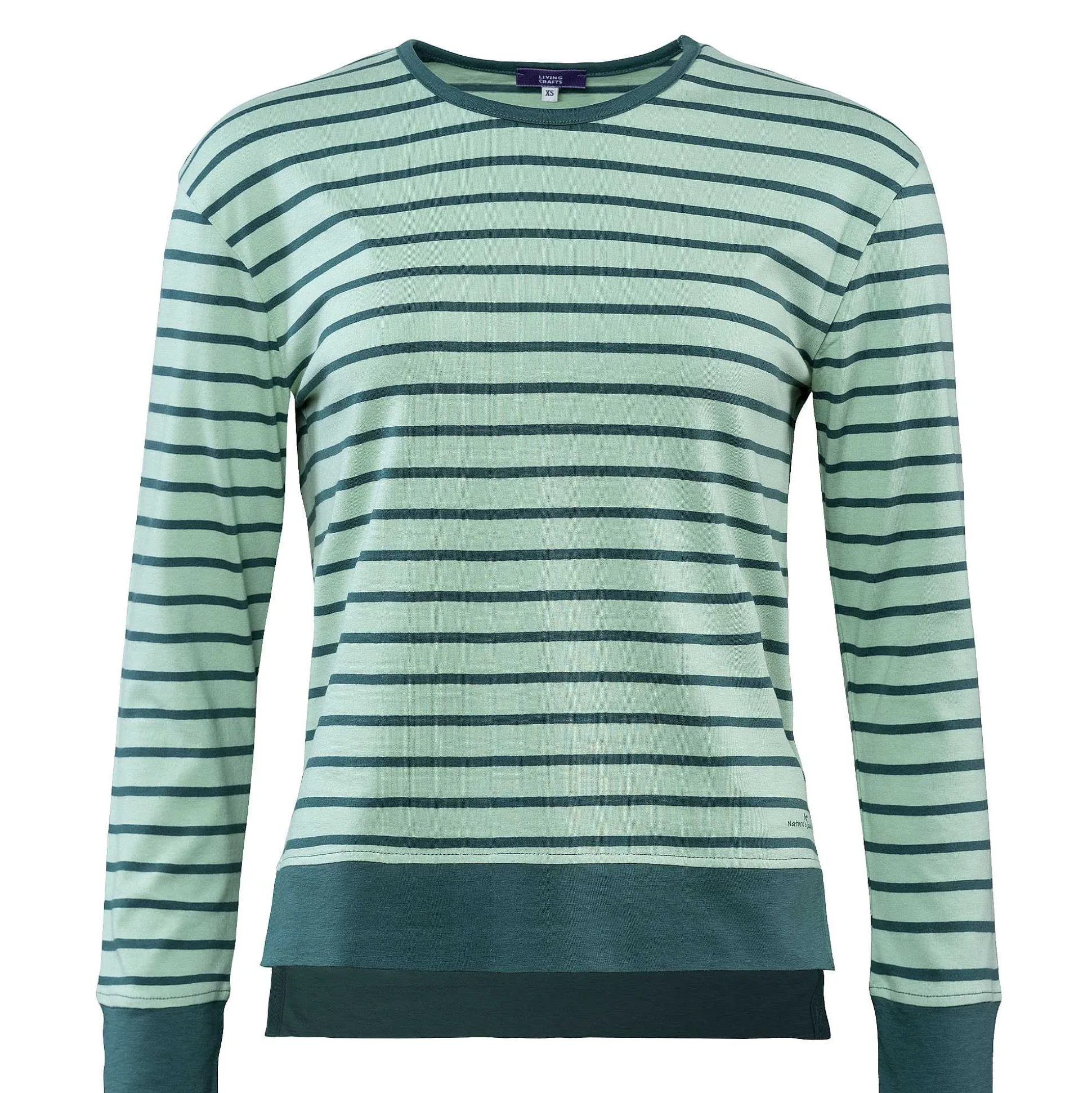 LIVING CRAFTS Nicci - Schlafshirt Nebelgrun / Streifen Store