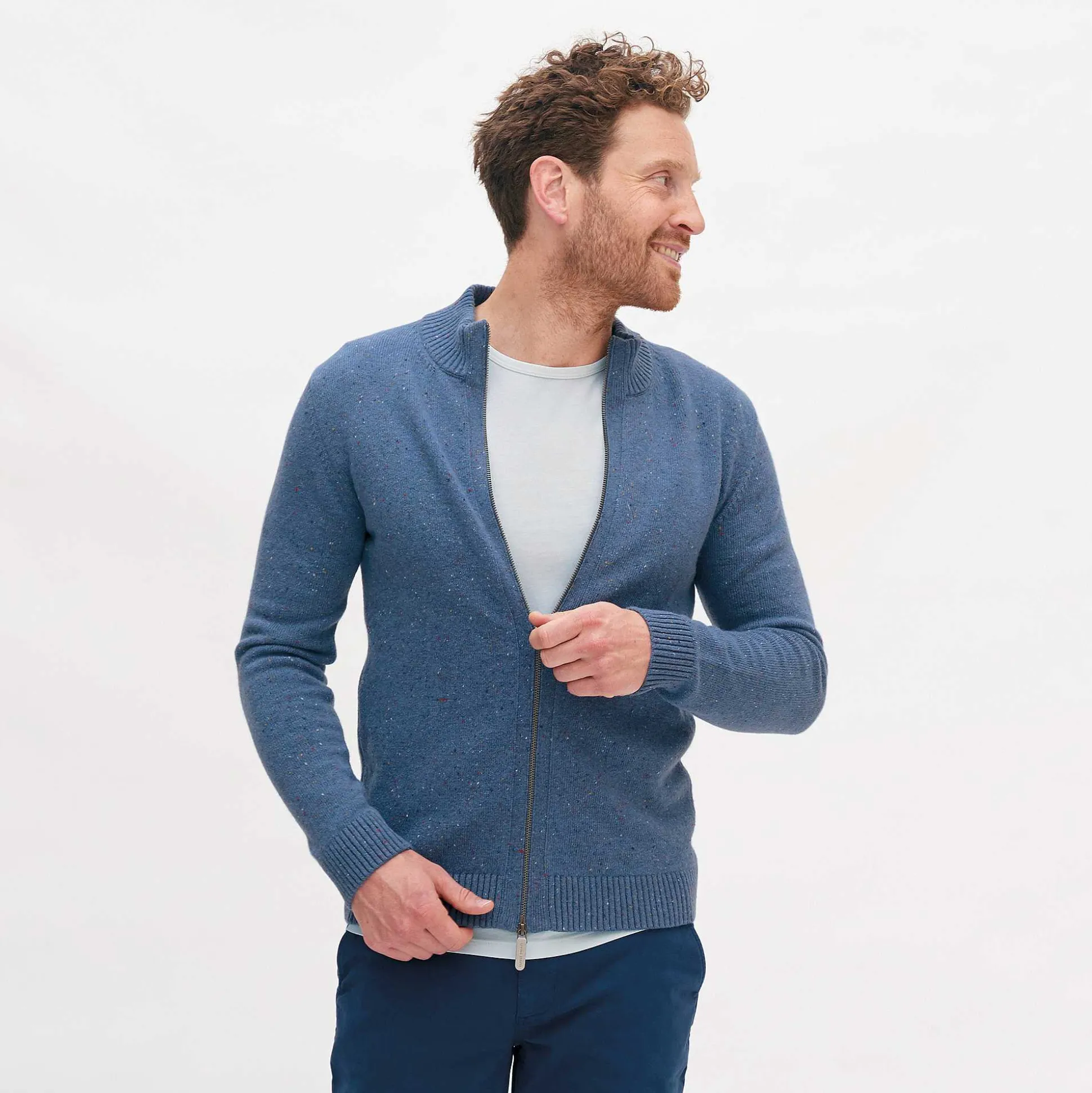 LIVING CRAFTS Nigel – Strickjacke Unendlichkeitsblau Online