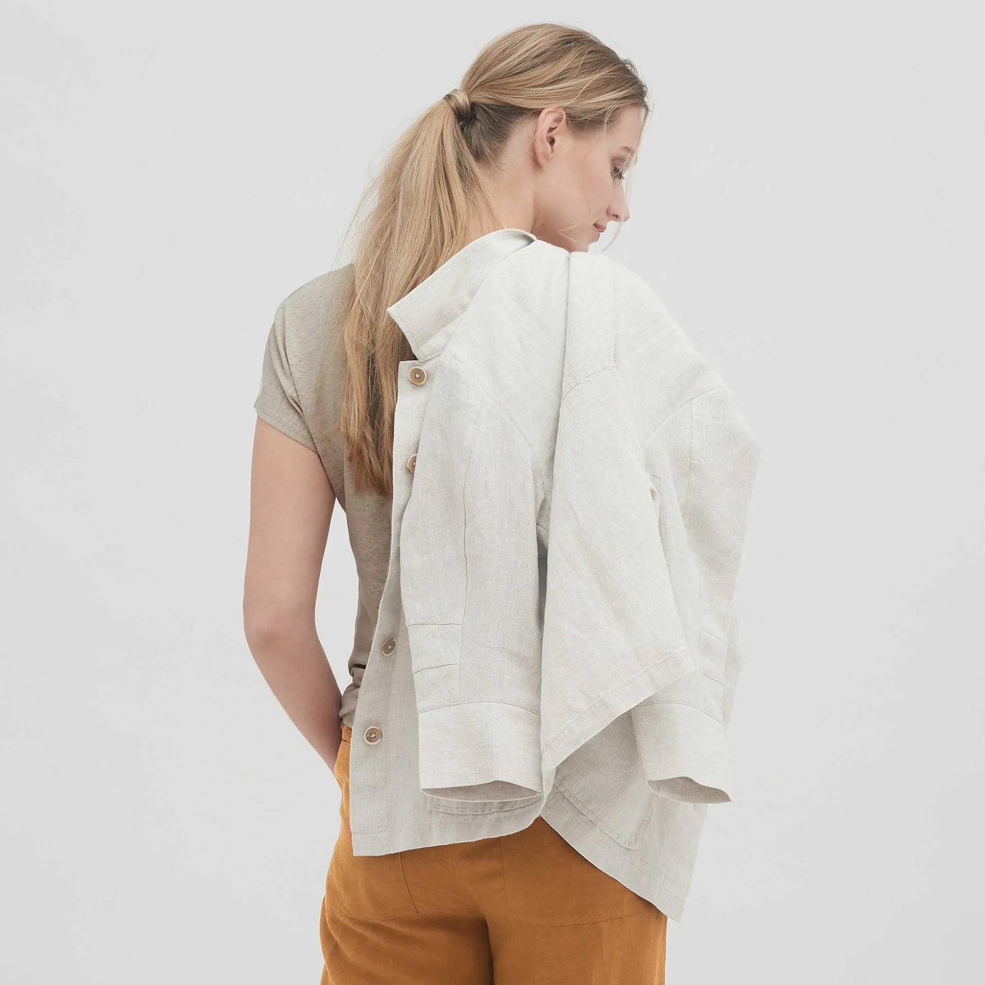 LIVING CRAFTS Onyx - Strickjacke Naturliches Leinen Fashion