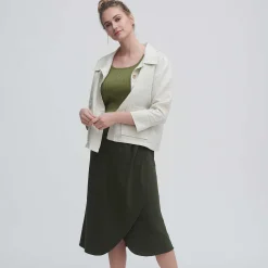 LIVING CRAFTS Onyx - Strickjacke Naturliches Leinen Fashion