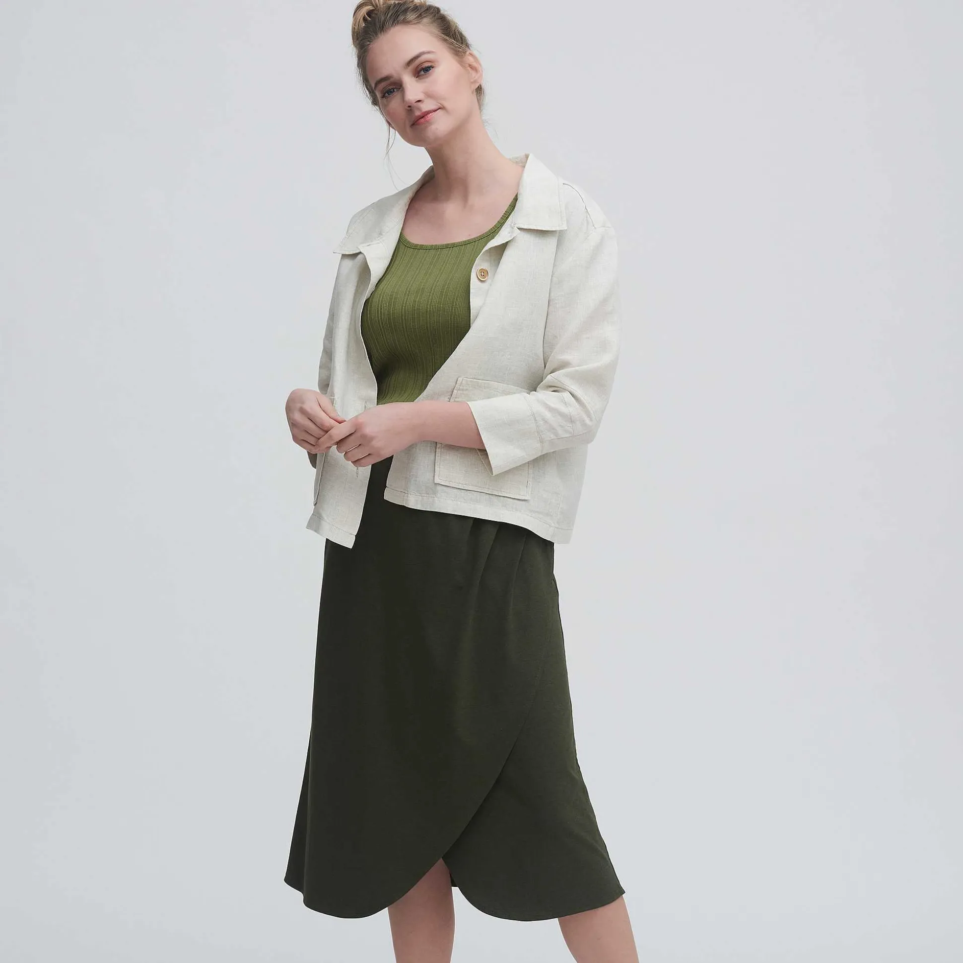 LIVING CRAFTS Onyx - Strickjacke Naturliches Leinen Fashion
