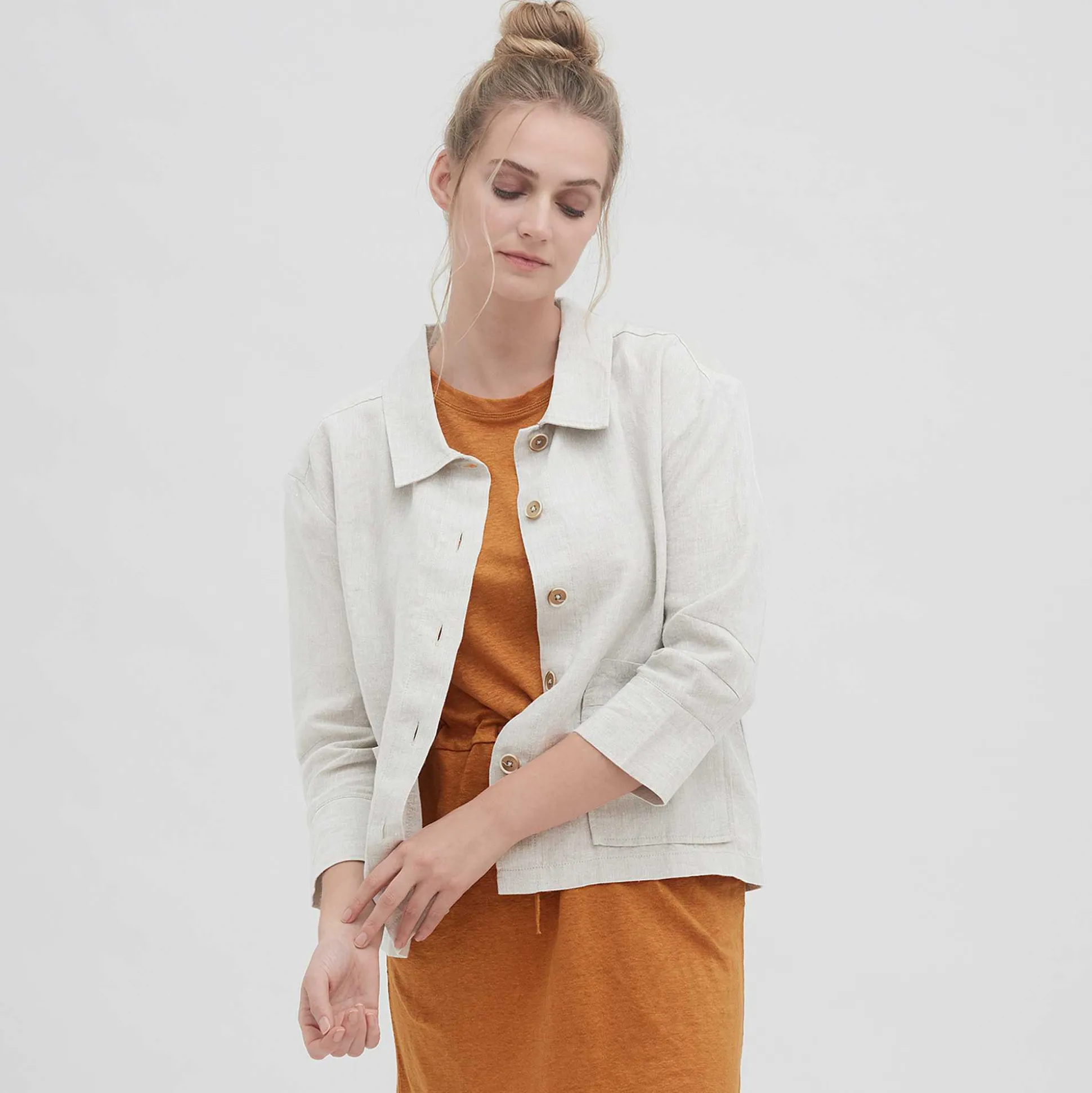 LIVING CRAFTS Onyx - Strickjacke Naturliches Leinen Fashion