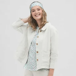 LIVING CRAFTS Onyx - Strickjacke Naturliches Leinen Fashion