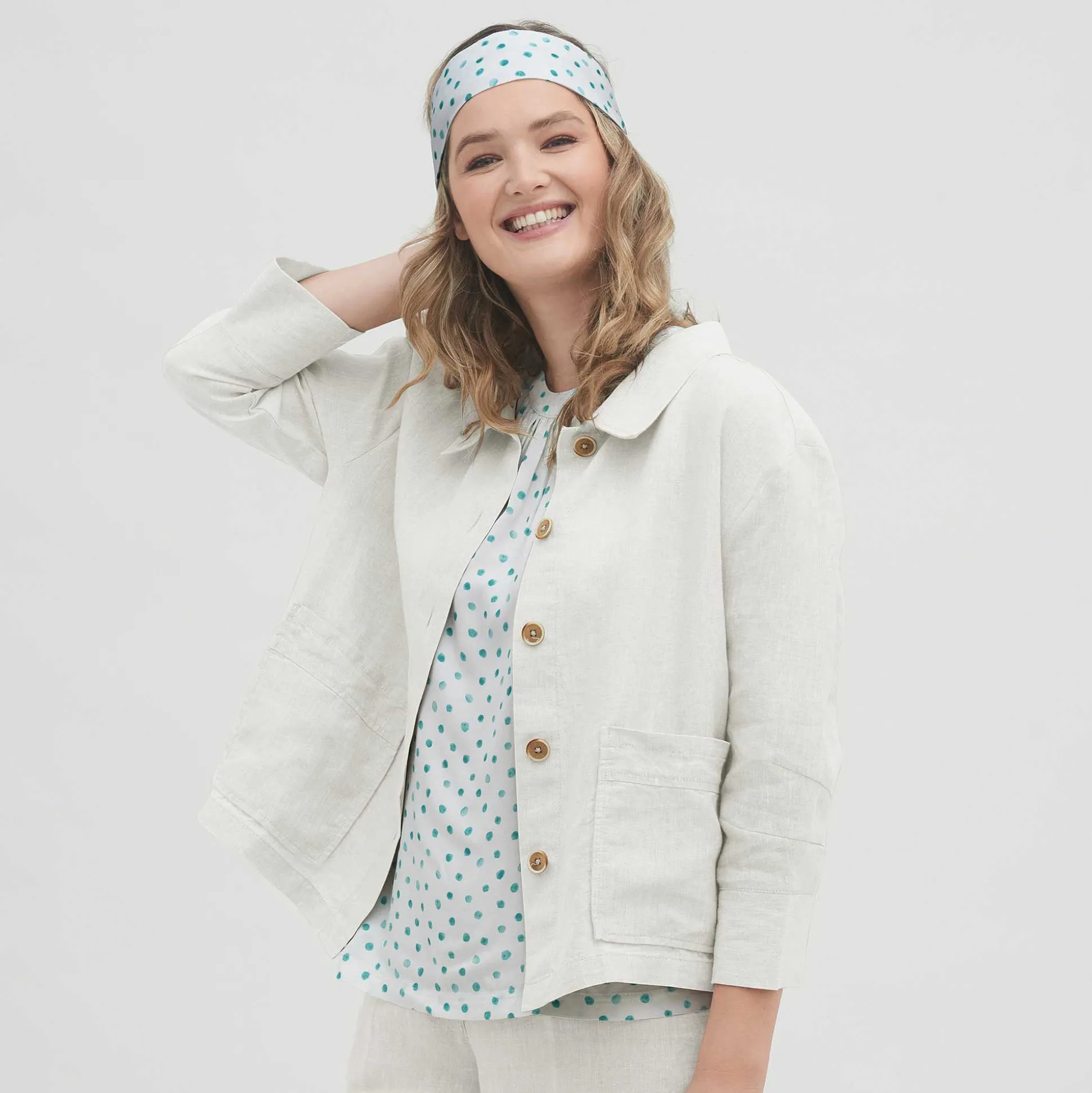 LIVING CRAFTS Onyx - Strickjacke Naturliches Leinen Fashion