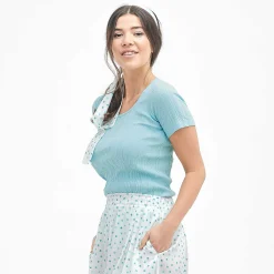 LIVING CRAFTS Opala - T-Shirt Eisiges Aqua Sale