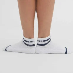 LIVING CRAFTS Orell – Hohe Sneaker-Socken, 2Er-Pack Marine/Weis Clearance