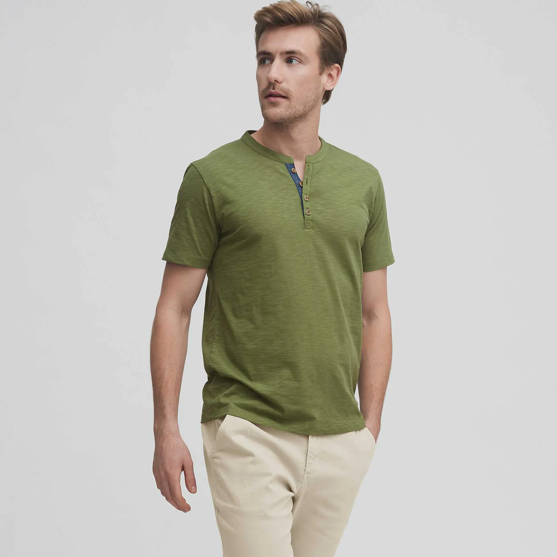 LIVING CRAFTS Othello - Henley T-Shirt Olive Online