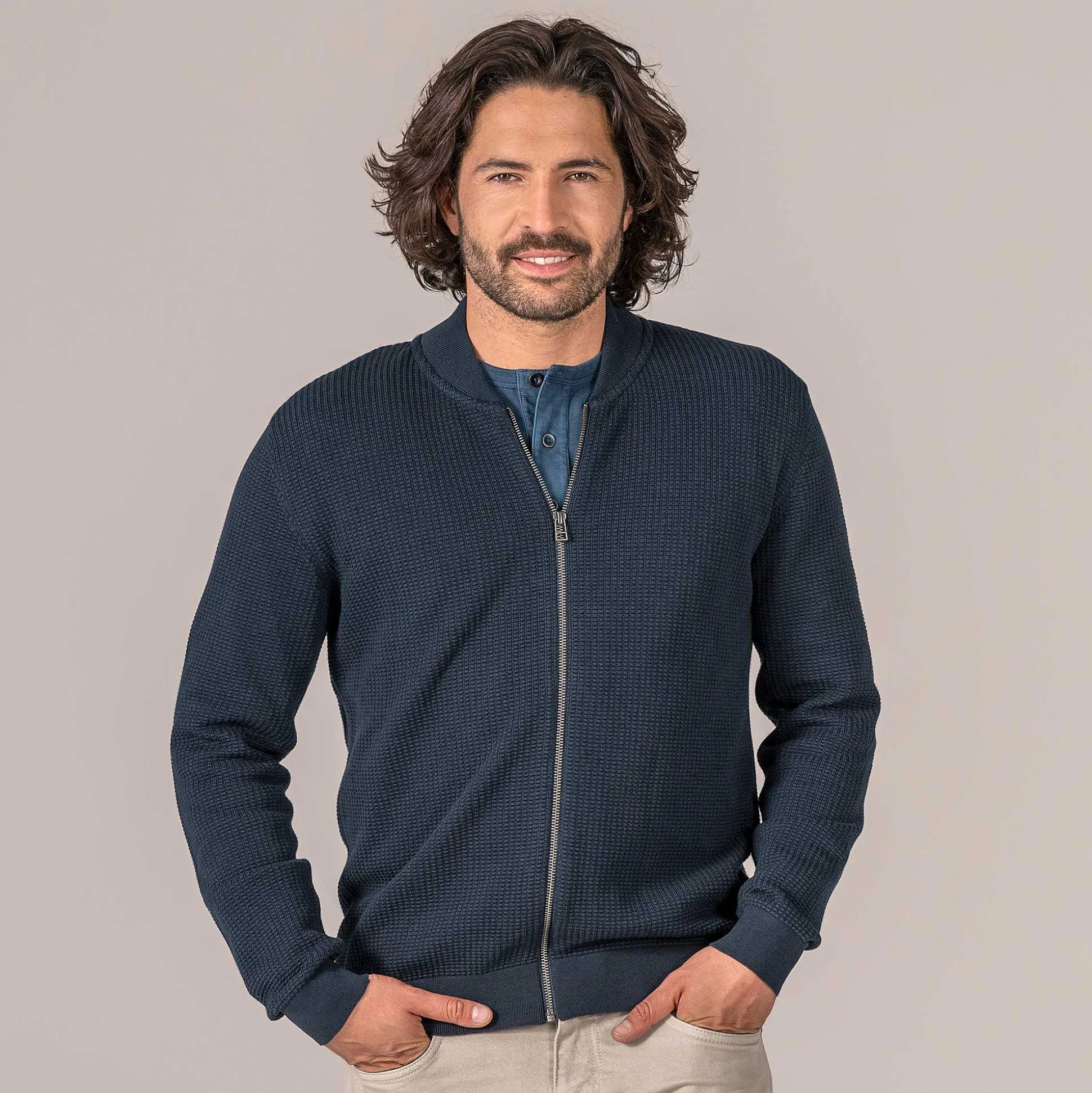 LIVING CRAFTS Paavo - Strickjacke Mitternacht Outlet