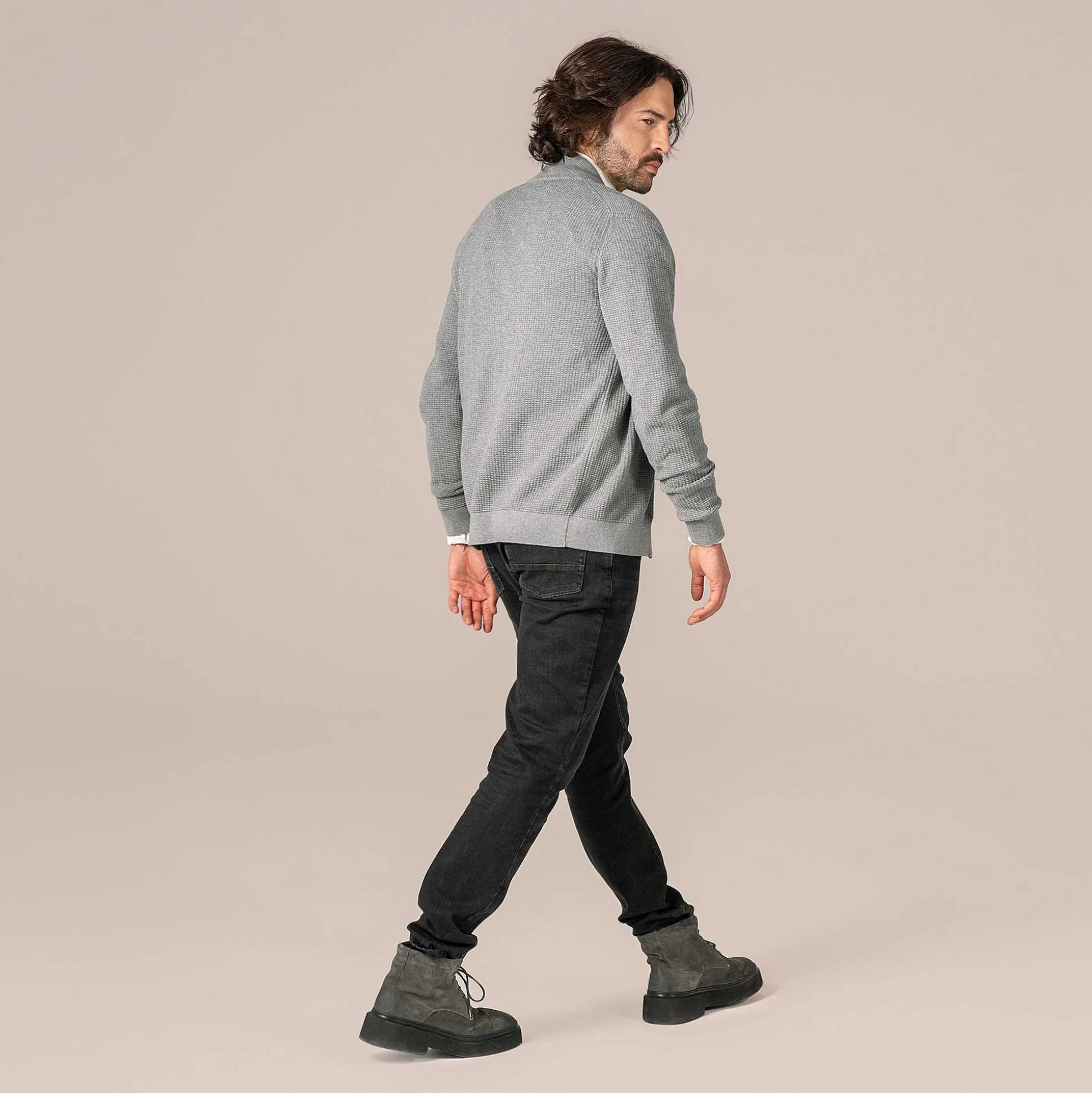 LIVING CRAFTS Paavo - Strickjacke Graue Melange Best Sale