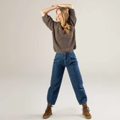 LIVING CRAFTS Padme - Pullover Tintenblau/Rost Sale