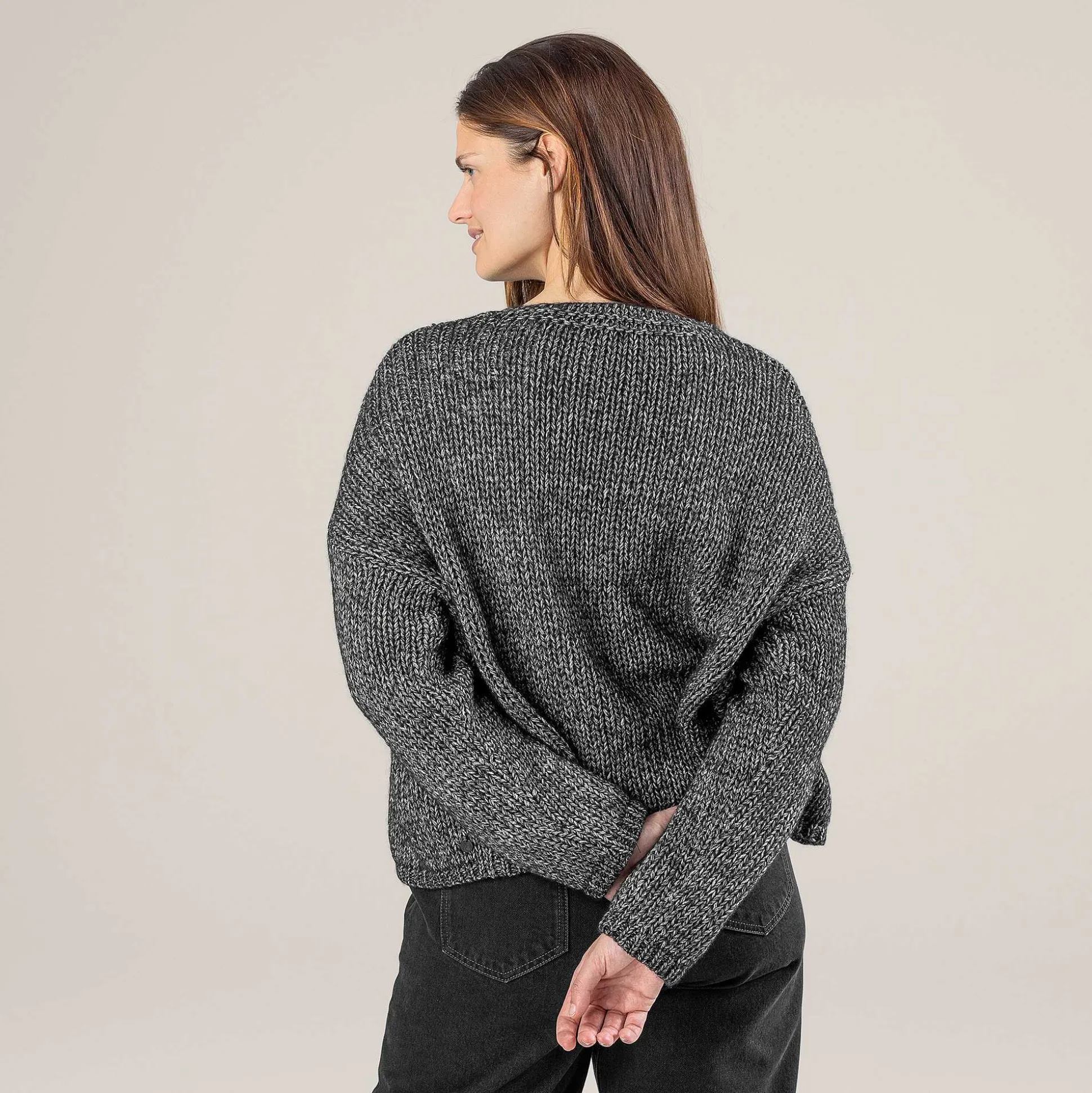 LIVING CRAFTS Palila - Strickjacke Schwarz/Creme Cheap