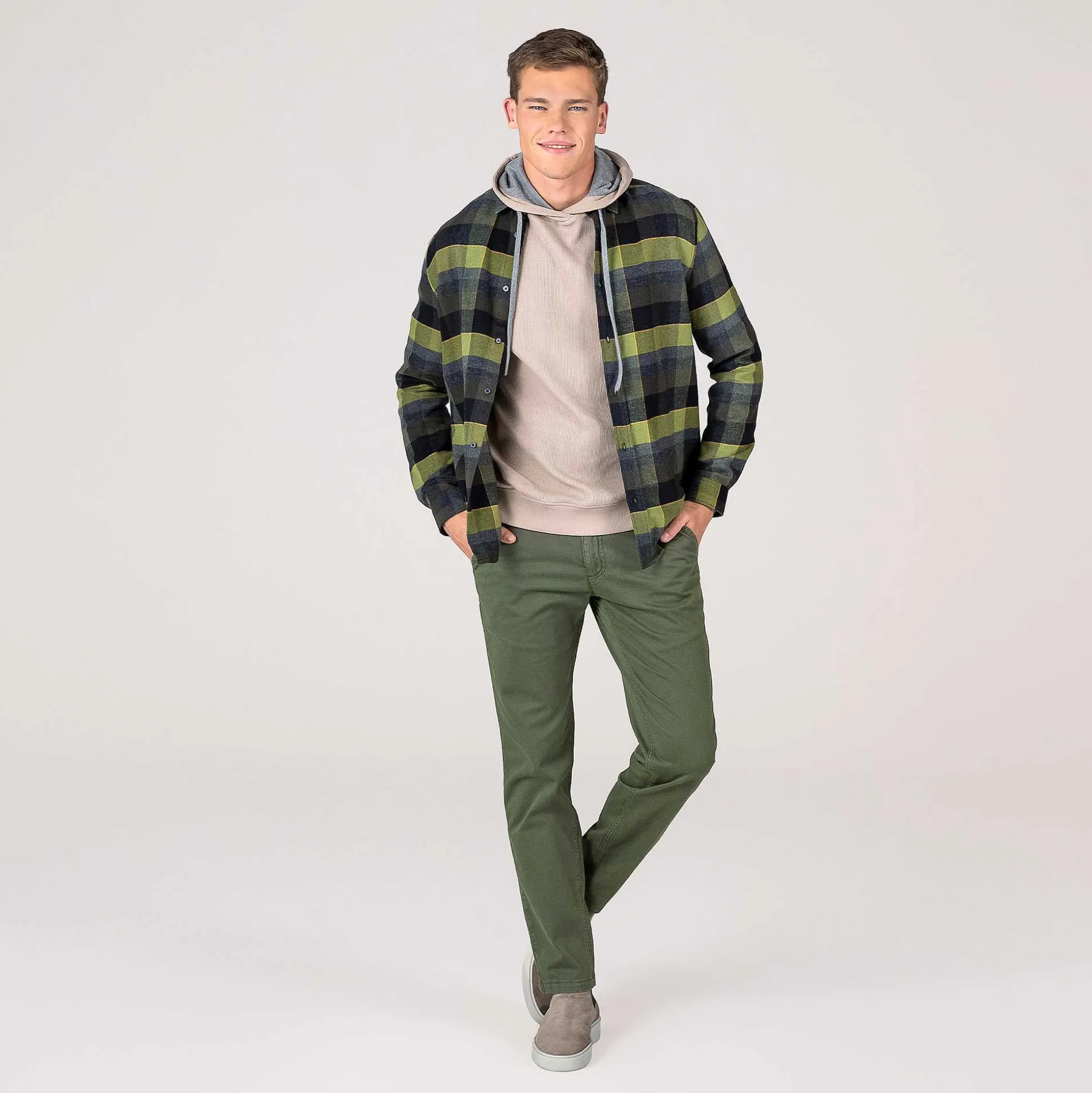 LIVING CRAFTS Paul – Chinos Dunkler Efeu Cheap