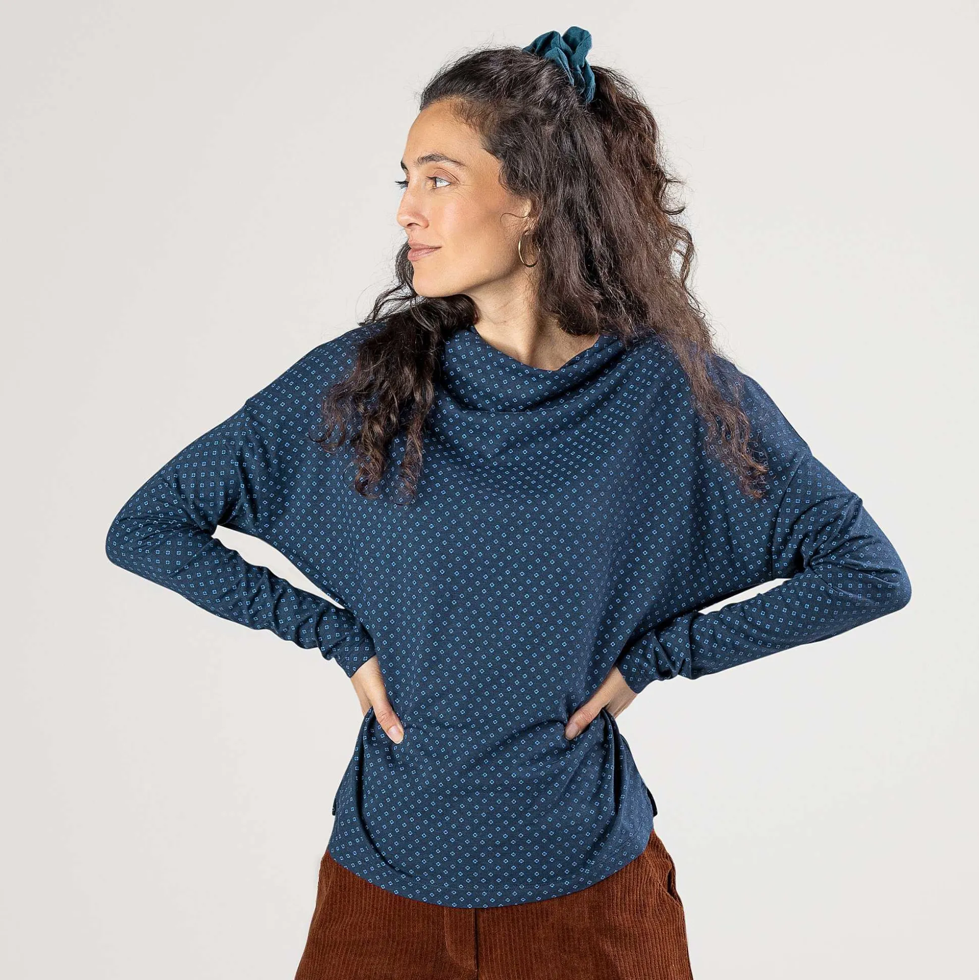 LIVING CRAFTS Peja - Langarmshirt Indigo-Patch Discount