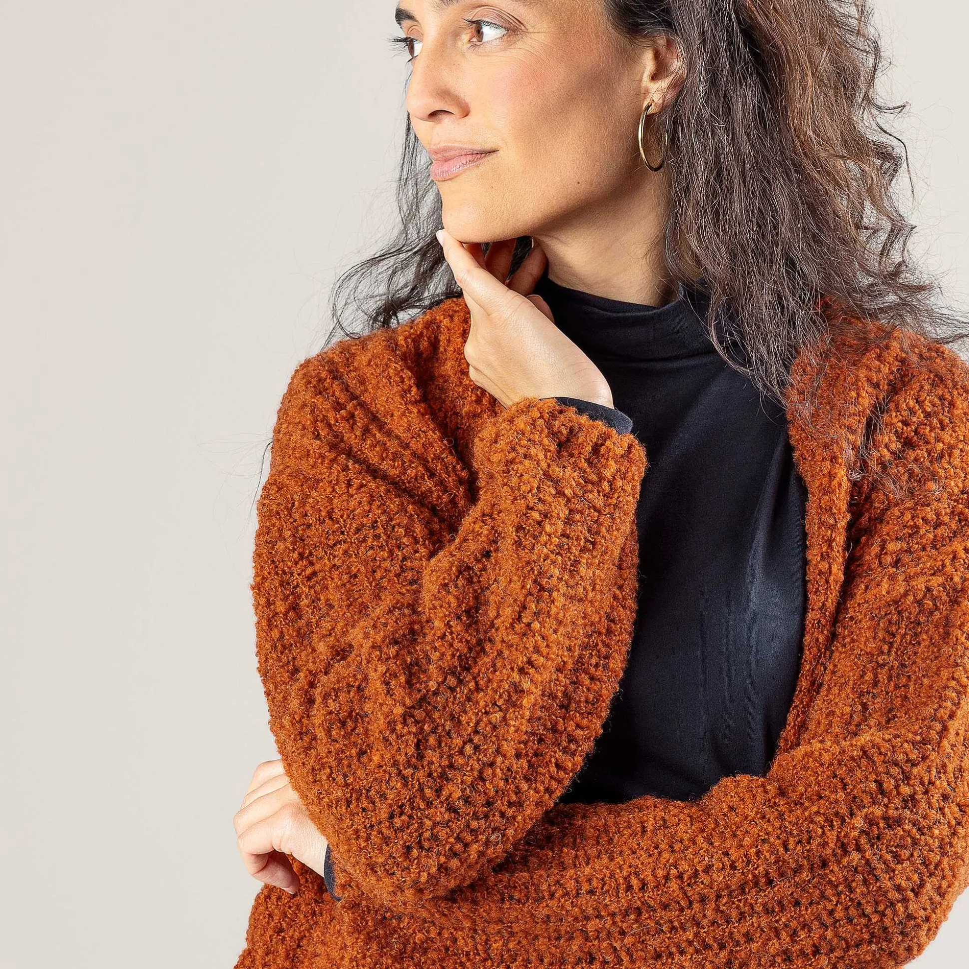 LIVING CRAFTS Perdita - Strickjacke Rost Flash Sale