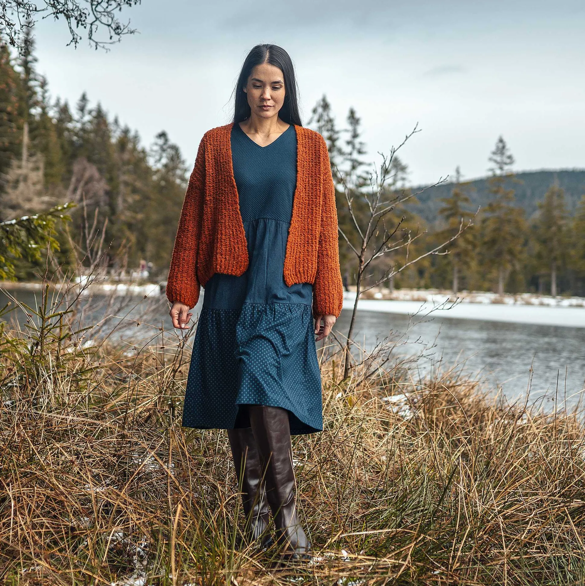 LIVING CRAFTS Perdita - Strickjacke Rost Flash Sale