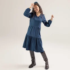 LIVING CRAFTS Philippa - Kleid Indigo-Patch Clearance