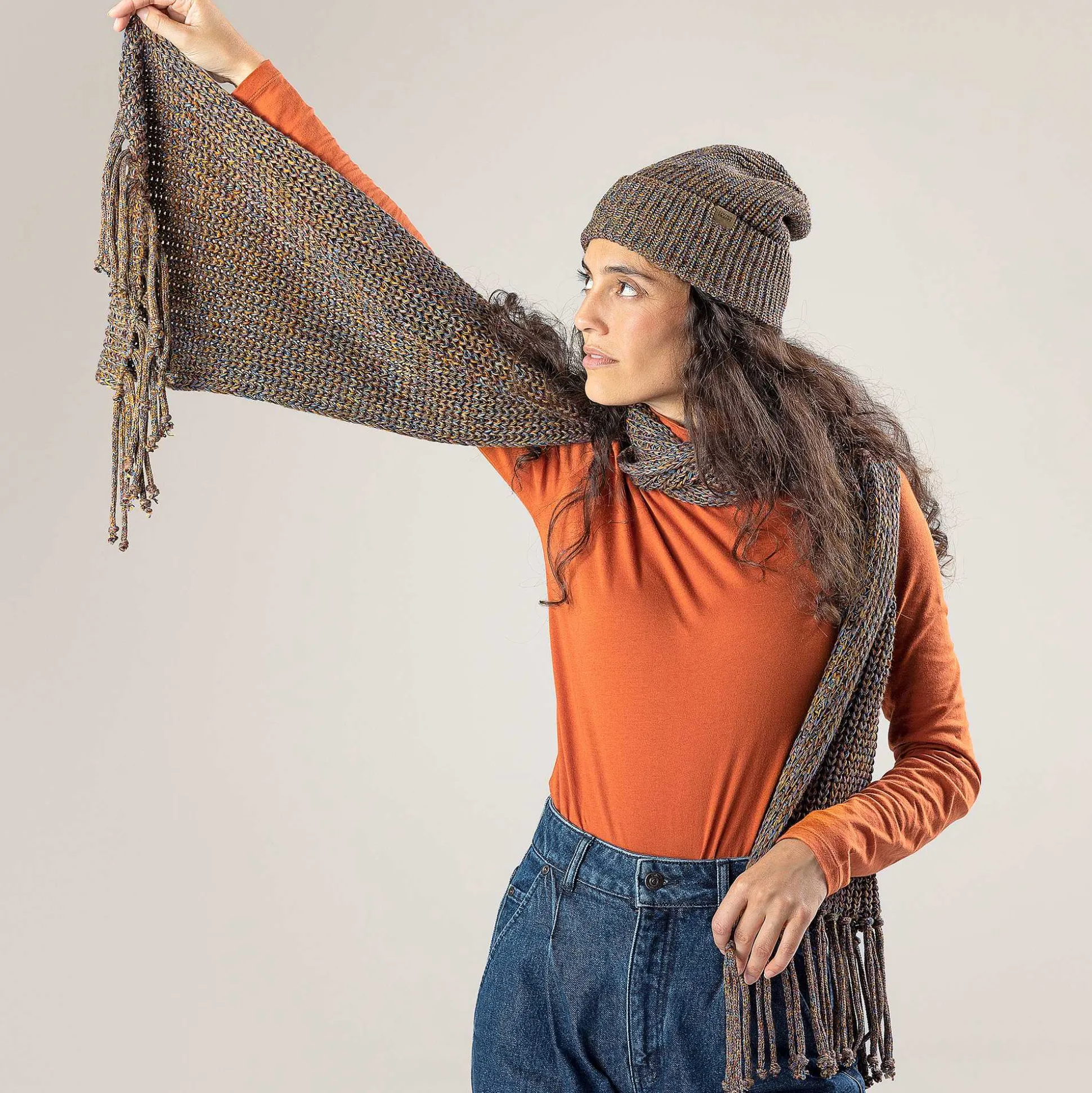 LIVING CRAFTS Phoebe - Schal Tintenblau/Rost Best Sale