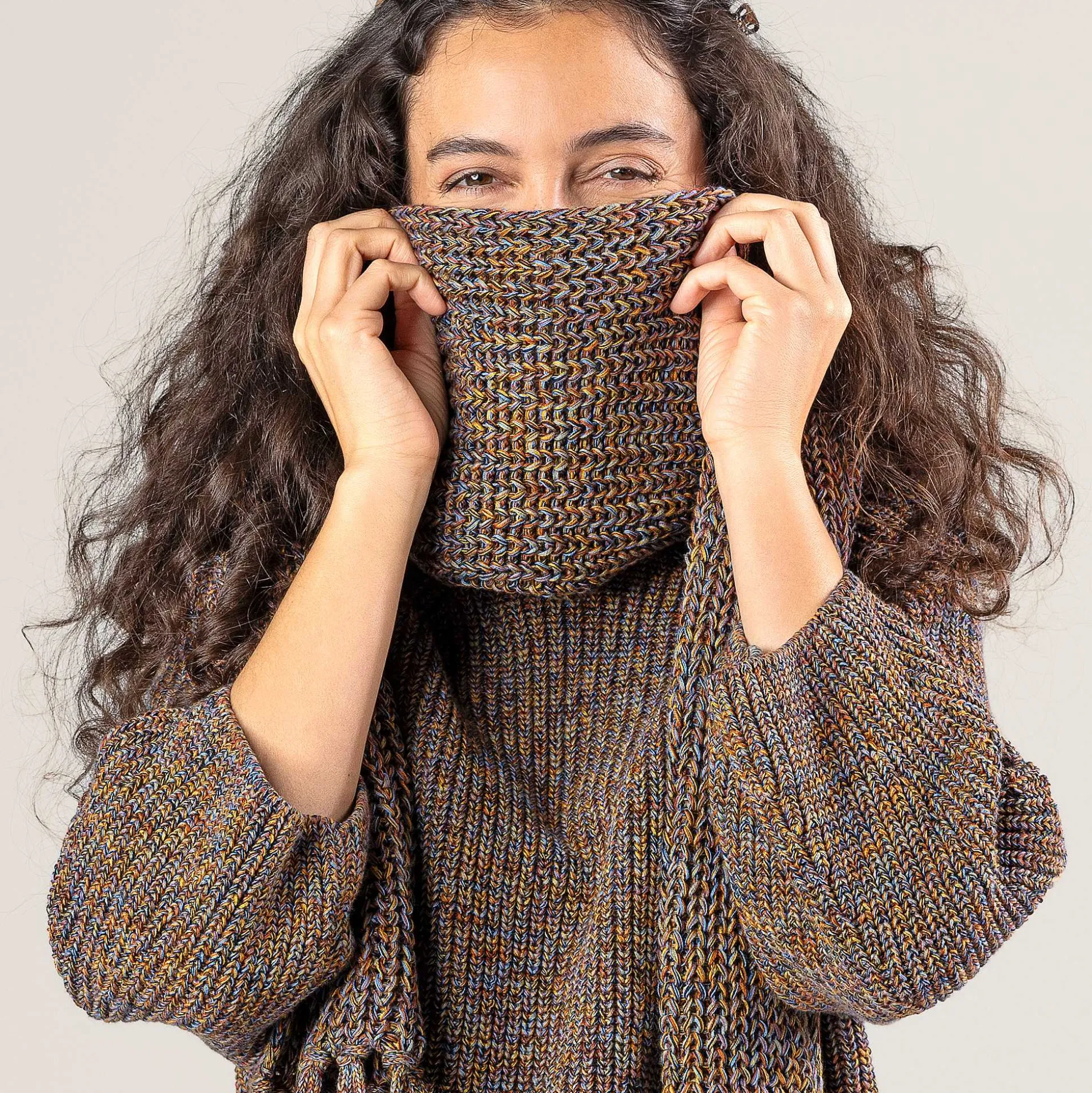 LIVING CRAFTS Phoebe - Schal Tintenblau/Rost Best Sale