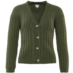 LIVING CRAFTS Pirala - Strickjacke Dunkles Oliv Outlet