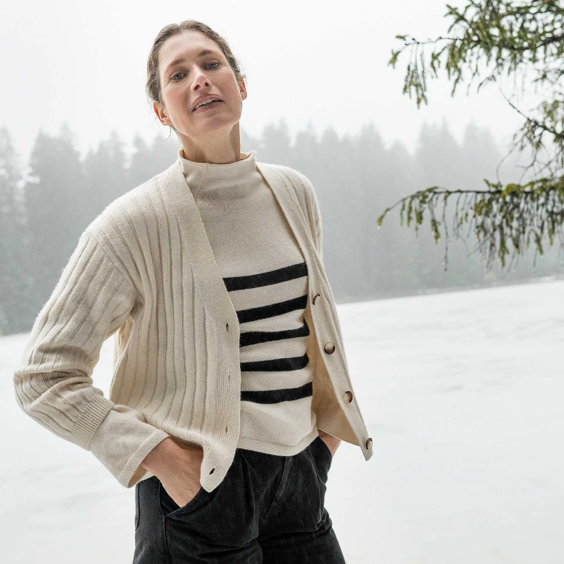 LIVING CRAFTS Pirala - Strickjacke Creme Store